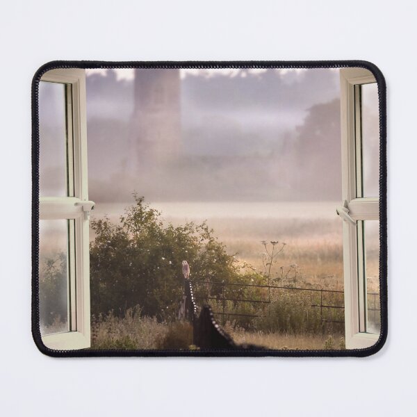Item preview, Window open misty morning with barn owl designed and sold by simonbratt.