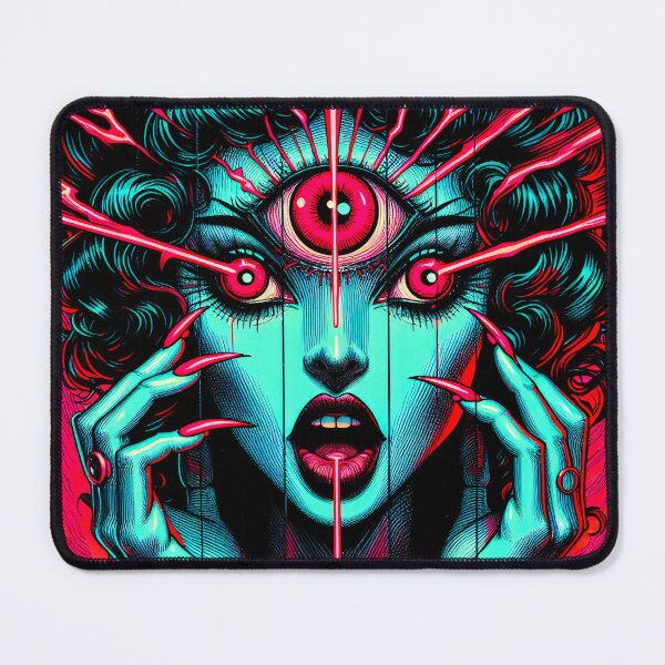 Item preview, Trippy Psychedelic 80's Synthwave Third Eye Visions designed and sold by AIPixelMaster.