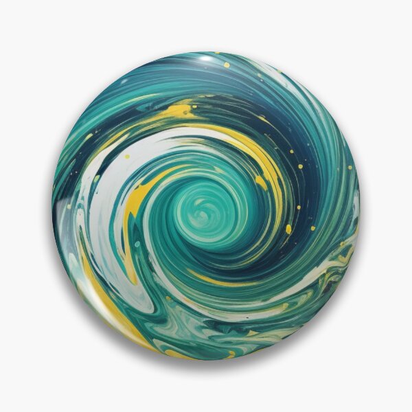 Item preview, Sea Funnel - Beautiful Aquatic Blue Green Yellow Ocean Abstract Painting Gift Decor designed and sold by GrinGalore.