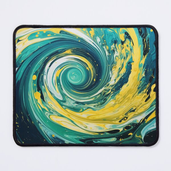 Item preview, Sea Funnel - Beautiful Aquatic Blue Green Yellow Ocean Abstract Painting Gift Decor designed and sold by GrinGalore.
