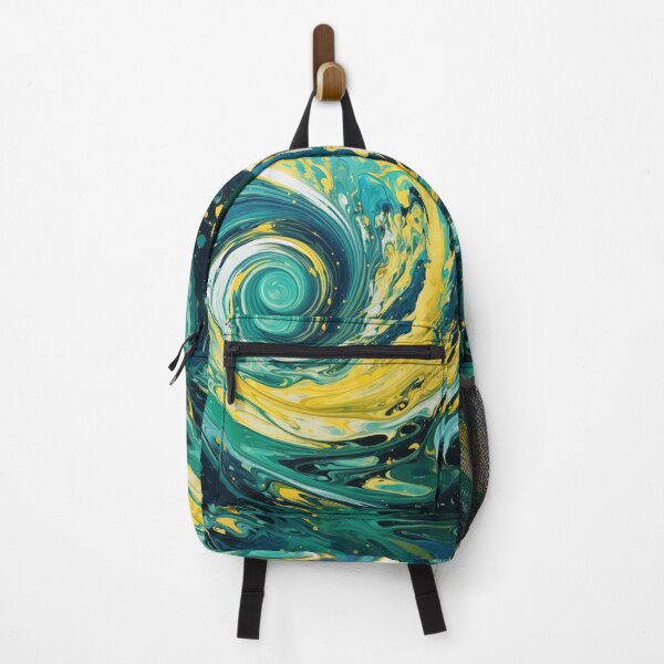 Item preview, Sea Funnel - Beautiful Aquatic Blue Green Yellow Ocean Abstract Painting Gift Decor designed and sold by GrinGalore.