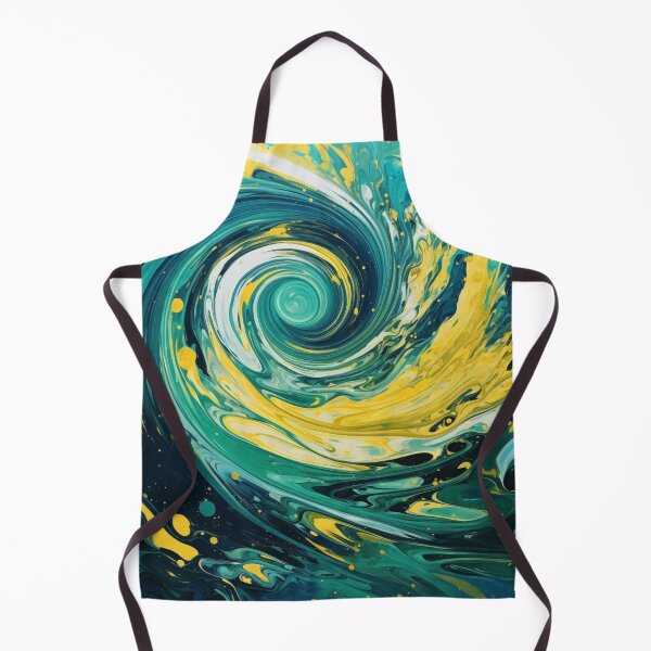 Item preview, Sea Funnel - Beautiful Aquatic Blue Green Yellow Ocean Abstract Painting Gift Decor designed and sold by GrinGalore.