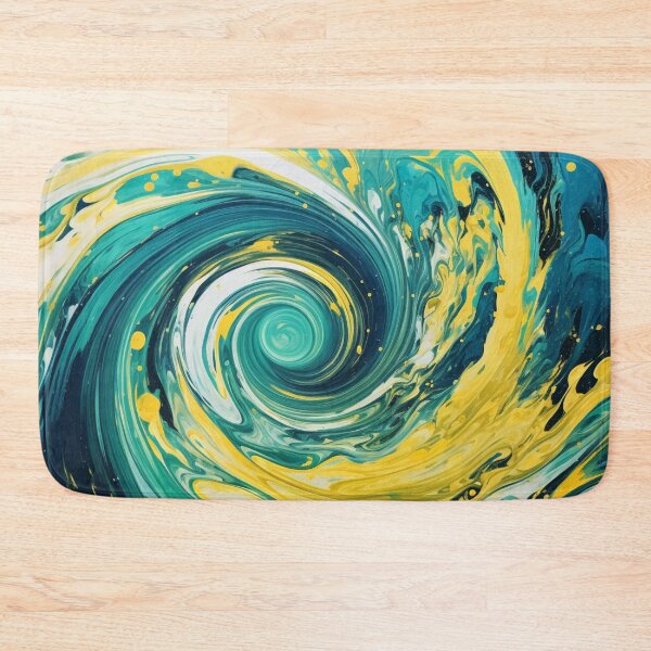 Item preview, Sea Funnel - Beautiful Aquatic Blue Green Yellow Ocean Abstract Painting Gift Decor designed and sold by GrinGalore.