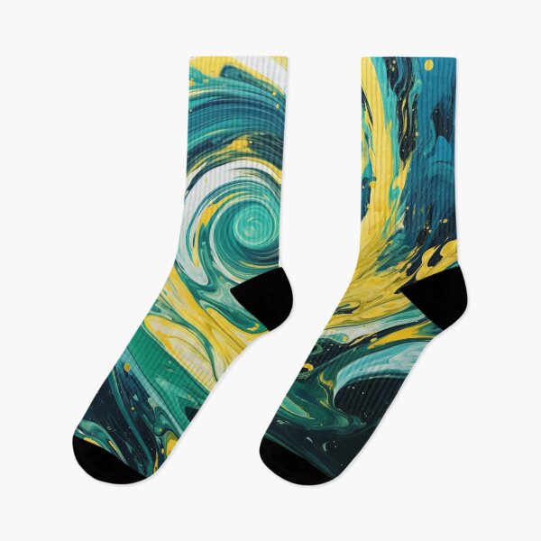 Item preview, Sea Funnel - Beautiful Aquatic Blue Green Yellow Ocean Abstract Painting Gift Decor designed and sold by GrinGalore.