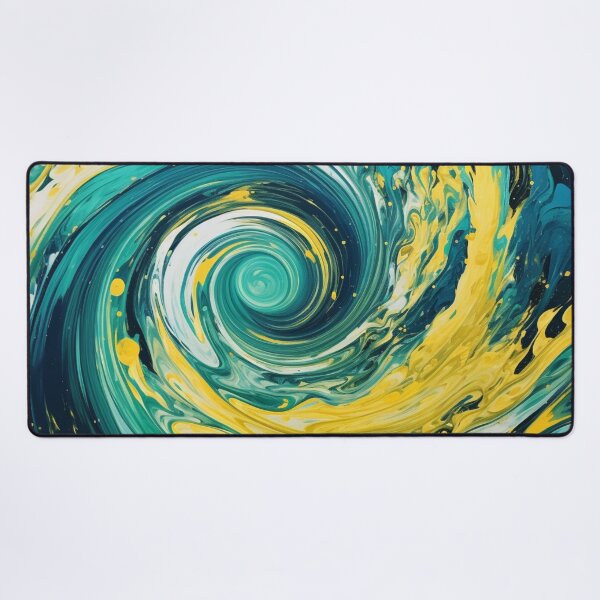 Item preview, Sea Funnel - Beautiful Aquatic Blue Green Yellow Ocean Abstract Painting Gift Decor designed and sold by GrinGalore.