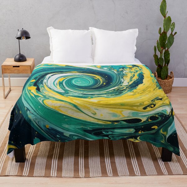 Item preview, Sea Funnel - Beautiful Aquatic Blue Green Yellow Ocean Abstract Painting Gift Decor designed and sold by GrinGalore.