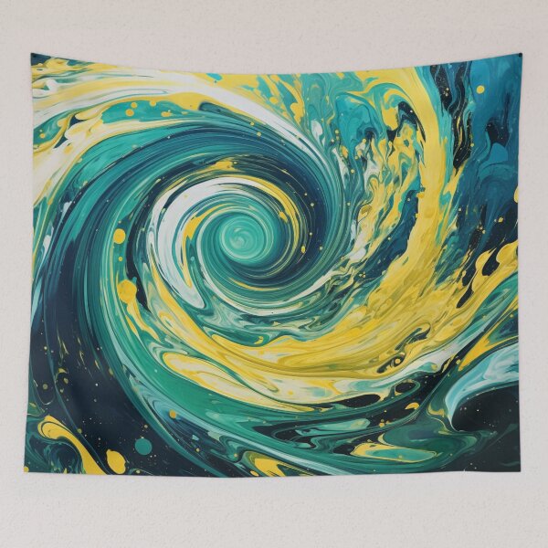 Item preview, Sea Funnel - Beautiful Aquatic Blue Green Yellow Ocean Abstract Painting Gift Decor designed and sold by GrinGalore.