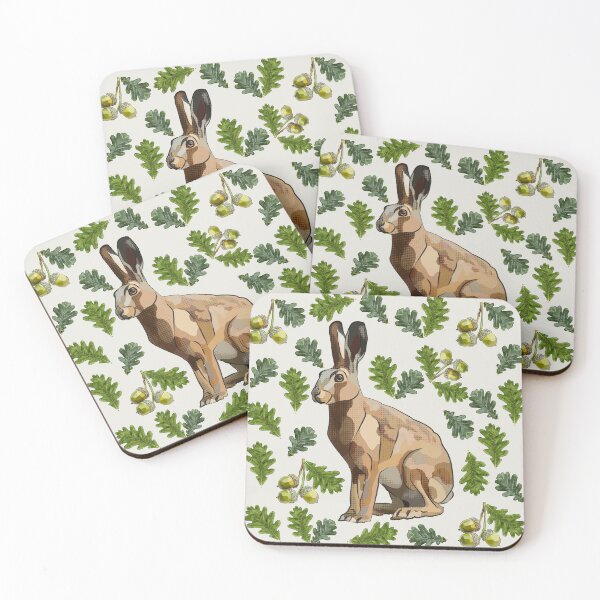 Item preview, Hare with Oak Leaves Acorns by BeeFoxTree (Cream) designed and sold by BeeFoxTree.