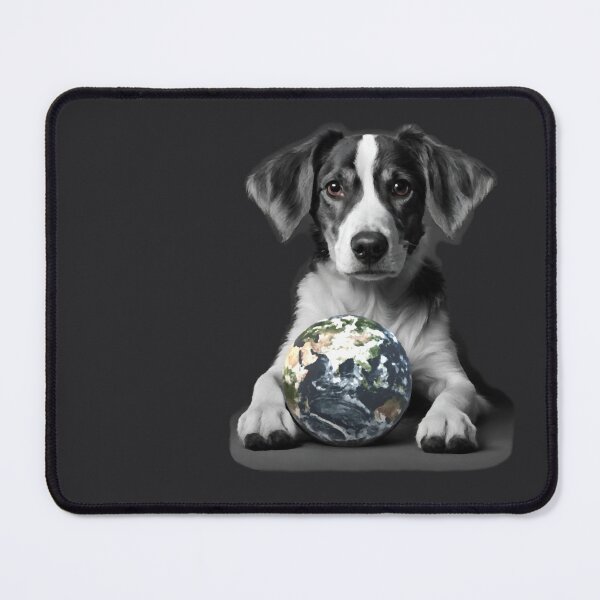 Item preview, A puppy and a colorful Earth ball designed and sold by elleci.