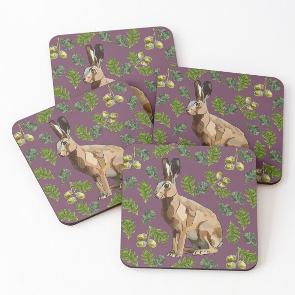 Item preview, Hare with Oak Leaves Acorns by BeeFoxTree (Fig) designed and sold by BeeFoxTree.