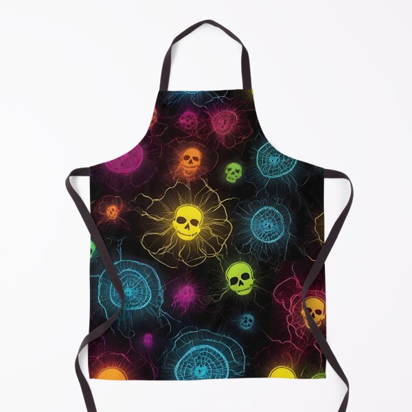 Item preview, fun neon skulls pattern designed and sold by aledfychan.