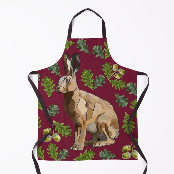 Item preview, Hare with Oak Leaves Acorns by BeeFoxTree (Crimson) designed and sold by BeeFoxTree.