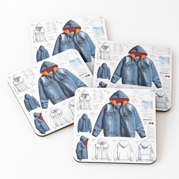 Aperçu de l'œuvre sweat à capuche en jean créée et vendue par DigiArtFusion.