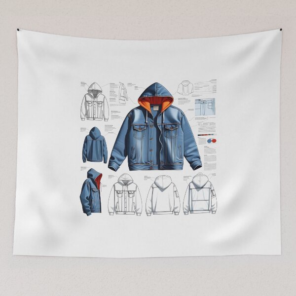 Item preview, denim hoodie designed and sold by DigiArtFusion.