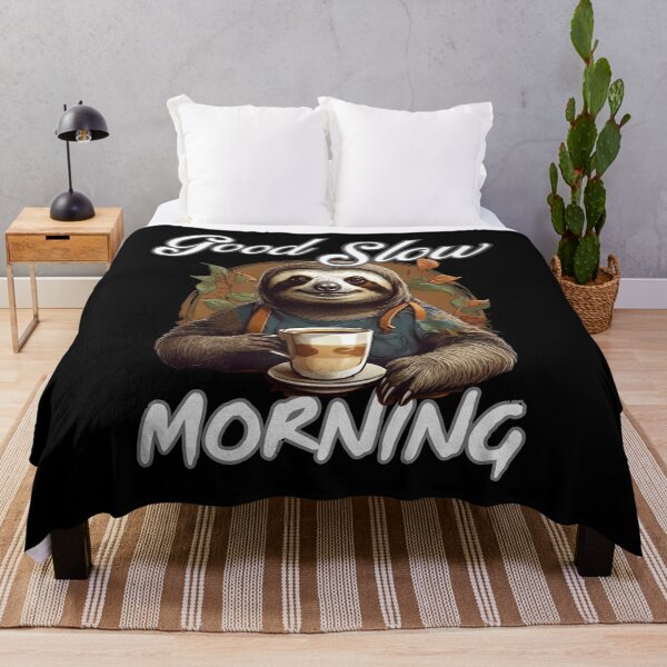 Item preview, Good slow MORNING funny woke up coffee drinking sloth design designed and sold by Jt41.