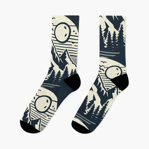 Item preview, Full Moon Over Tranquil Wilderness: A Monochrome Mountain Landscape designed and sold by DethLock.