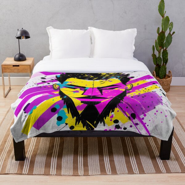 Aperçu de l'œuvre Visage d'homme, violet, rose, jaune, bleu et violet créée et vendue par MakeInShop.