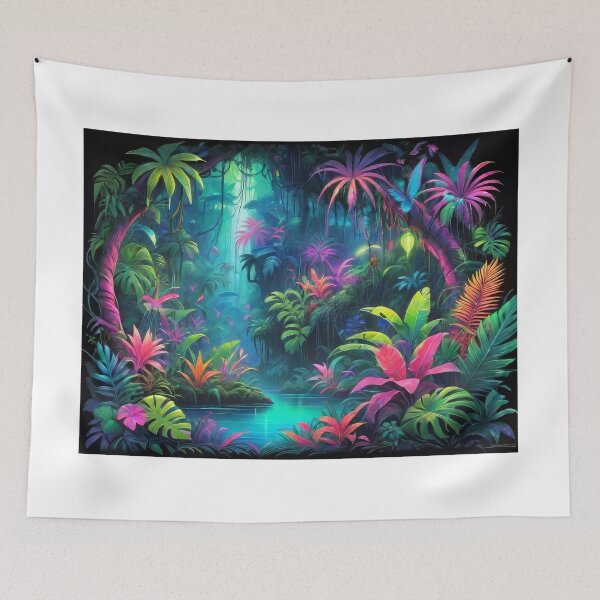 Item preview, Vivid Neon-Hued Jungle (487) designed and sold by WASjourney.