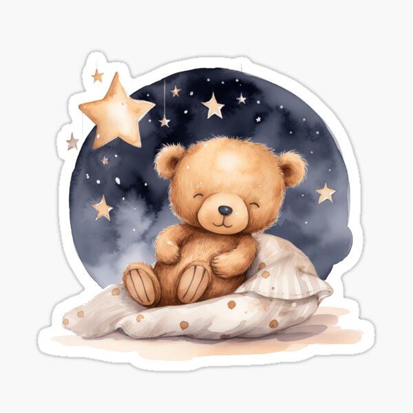 Item preview, Sweet Slumber: Adorable Sleeping Teddy Bear designed and sold by tasiawatercolor.