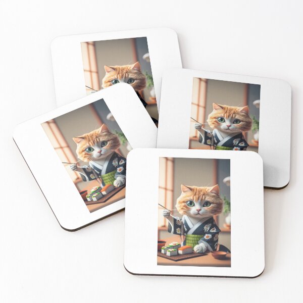 Item preview, biocolor cat eat sushi v36 designed and sold by FenwickDesign99.