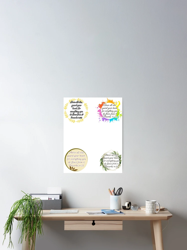 Thumbnail 2 of 3, Poster, Proverbs 4:23 Sticker Set  designed and sold by Designsleashed.