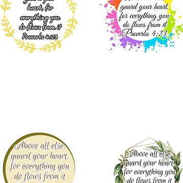 Artwork thumbnail, Proverbs 4:23 Sticker Set by Designsleashed