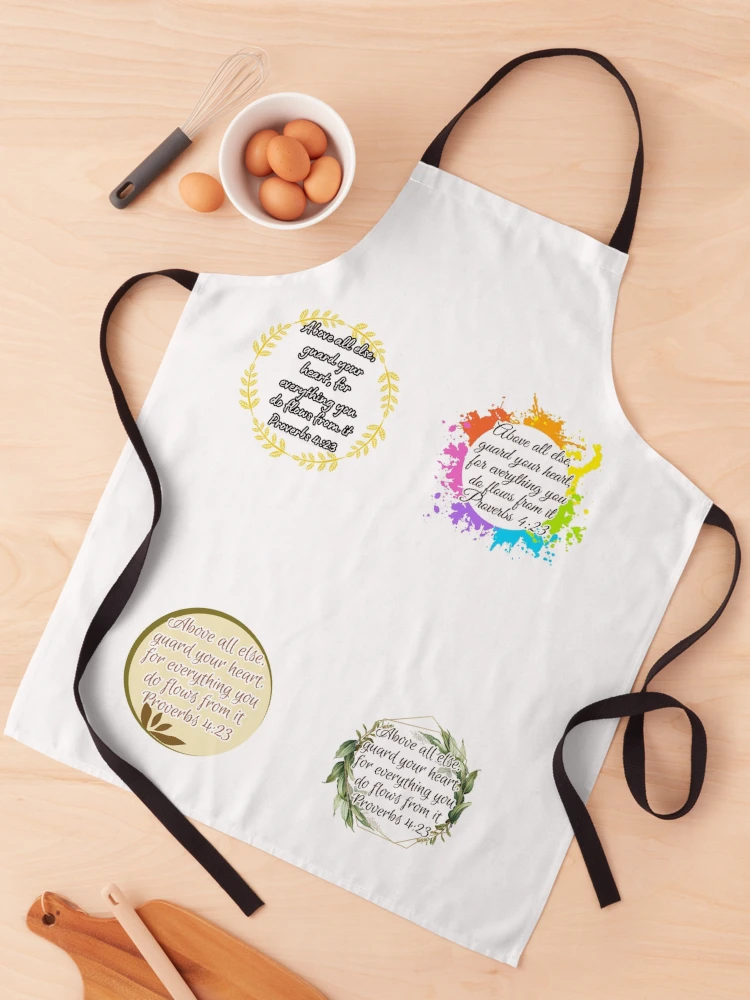 Thumbnail 1 of 6, Apron, Proverbs 4:23 Sticker Set designed and sold by Designsleashed.