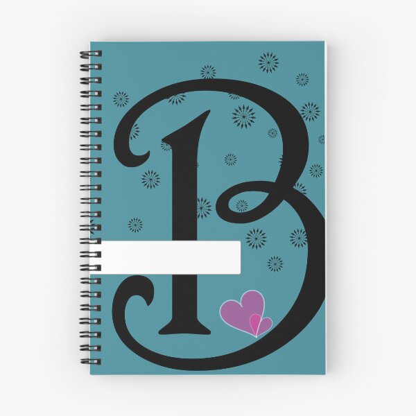 Item preview, Stylized letter design with swirls and snowflake like shapes surrounding it and two pink hearts are placed near the center of design adding a touch of color to the predominantly black and white image designed and sold by Dhamm Jyoti.