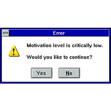 Artwork thumbnail, Motivation Low Windows Error Message Sticker - Computer Error, Tech Humor by PixStickers