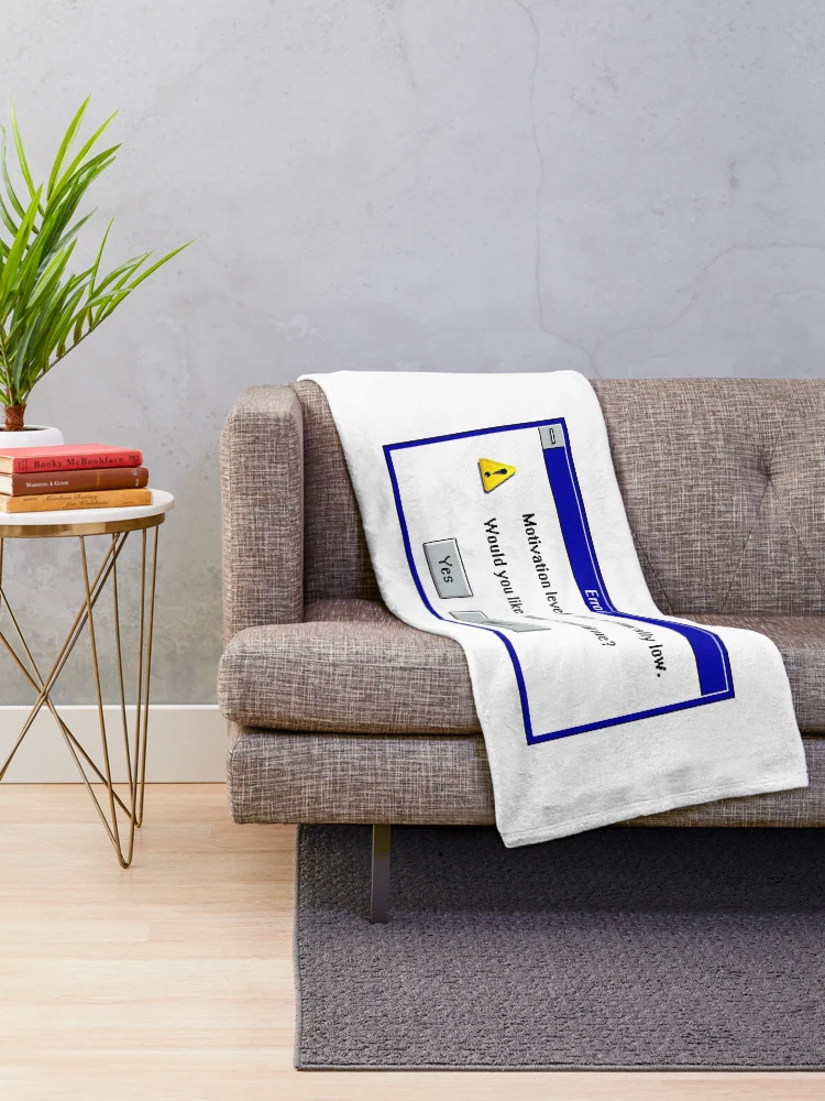 Thumbnail 2 of 6, Throw Blanket, Motivation Low Windows Error Message Sticker - Computer Error, Tech Humor designed and sold by PixStickers.