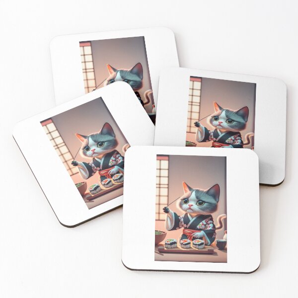 Item preview, biocolor cat eat sushi v37 designed and sold by FenwickDesign99.