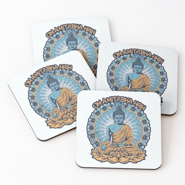 Item preview, Om Amitabha Hrih! - Blue and Gold Print - Tibetan Chant for Calm and Peace designed and sold by Loving Nature Gifts.