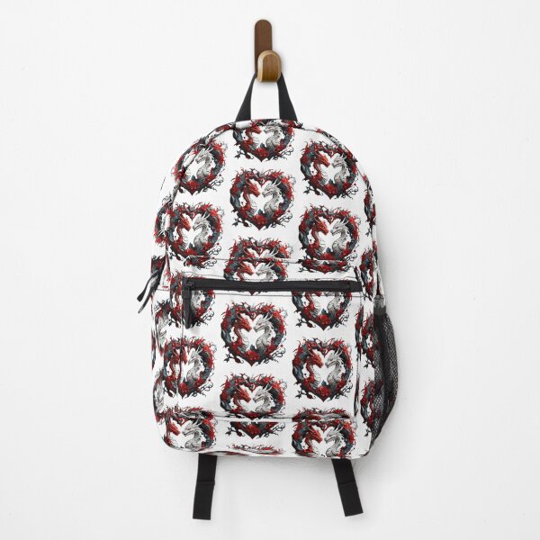 Item preview, Red and White Dragon Duo with Red Roses designed and sold by Cloe Dauplais.