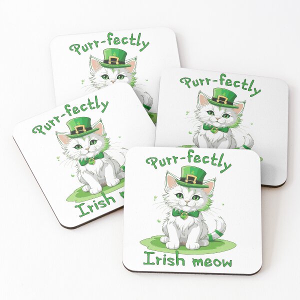 Item preview, Purrfectly Irish Meow, St. Patricks Day designed and sold by KaiLabsArt.
