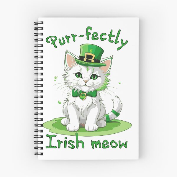 Artikelvorschau, Purrfectly Irish Meow, St. Patricks Day entworfen und verkauft von KaiLabsArt.
