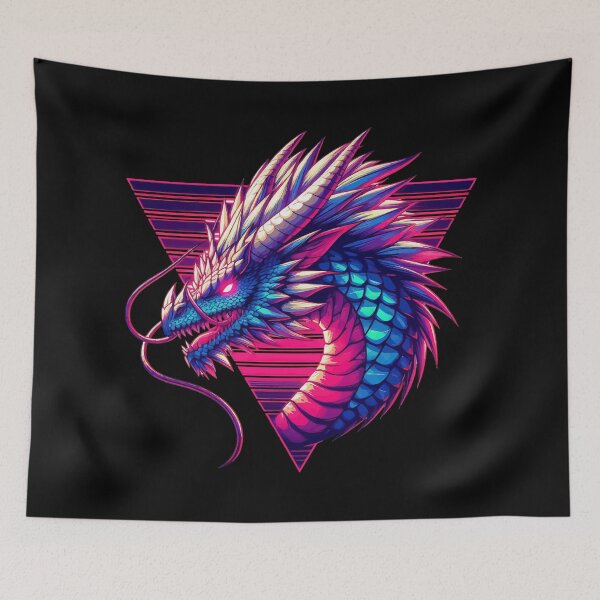 Item preview, Cool Neon Retro dragon magical Creature designed and sold by TomFrontierArt.