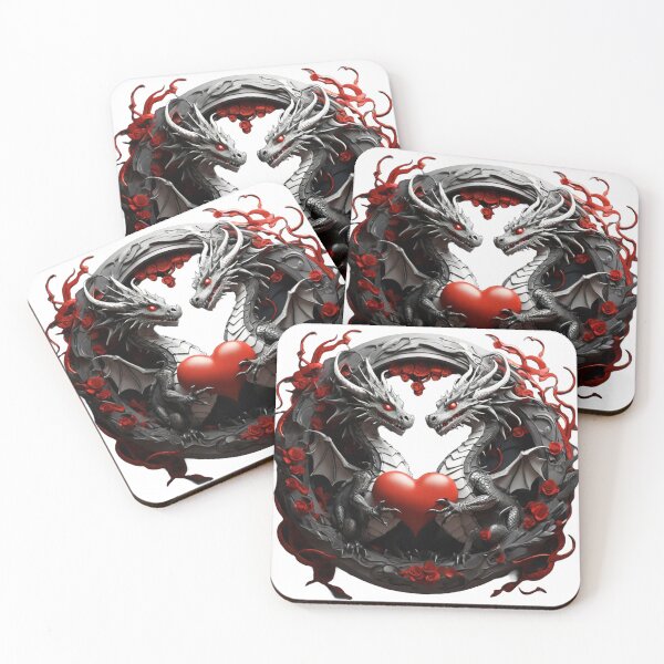 Item preview, Grey Dragon Duo with Red Roses designed and sold by Cloe Dauplais.