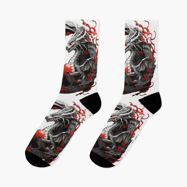 Item preview, Grey Dragon Duo with Red Roses designed and sold by Cloe Dauplais.