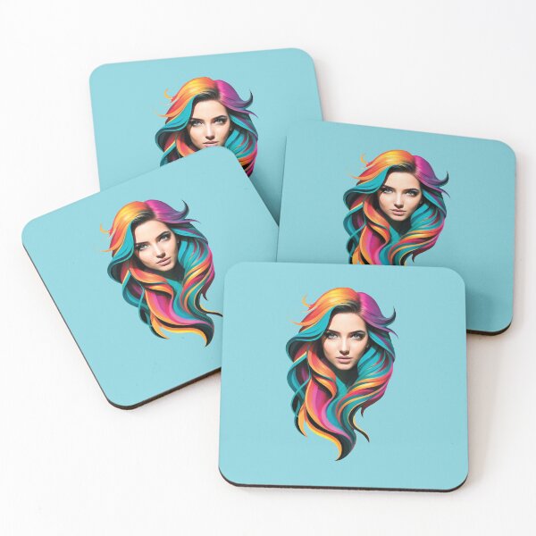 Item preview, Cabeza de mujer con cabello colorido. designed and sold by HarridanCreates.