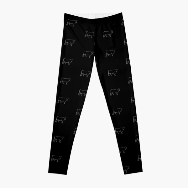White Cow Silhouette Leggings