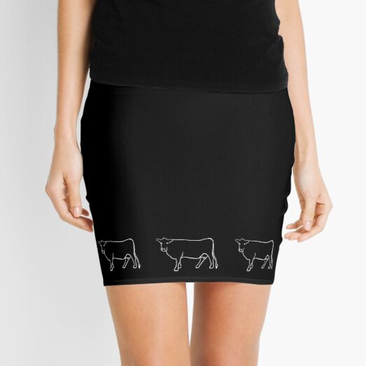 White Cow Silhouette Mini Skirt