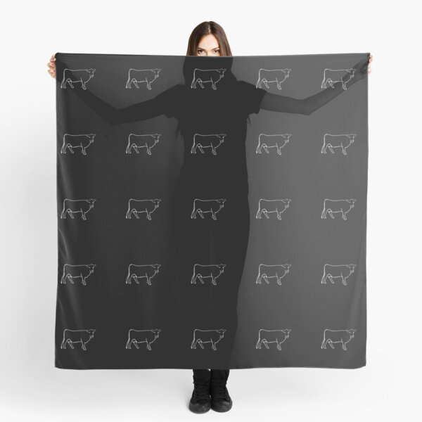 White Cow Silhouette Scarf