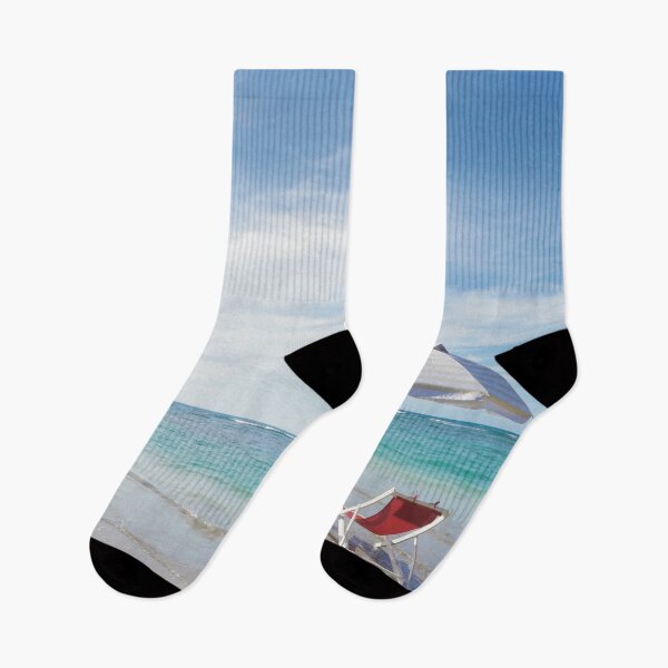 Item preview, Beach Umbrella And Chairs On Paradise Beach Dominican Republic designed and sold by RelaxingEscapes.