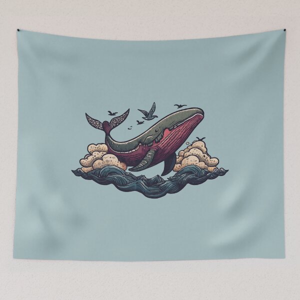Item preview, Whale flying in the clouds designed and sold by Johann Brangeon.