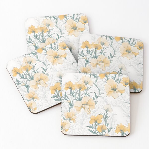 Item preview, Elegarta Design - Art nouveau - Mucha Inspired Art - Vintage White and Yellow SnapdragonFlower designed and sold by Mucha-style-art.