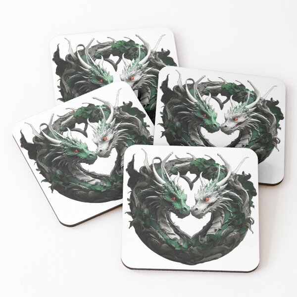 Item preview, Green and White Dragon Duo designed and sold by Cloe Dauplais.