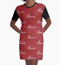 Liebe in Schreibschrift T-Shirt Kleid