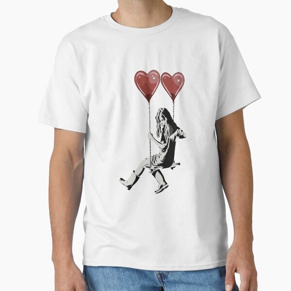 Item preview, Banksy Girl on Heart Shaped Balloons designed and sold by QuirkByLgnatius.