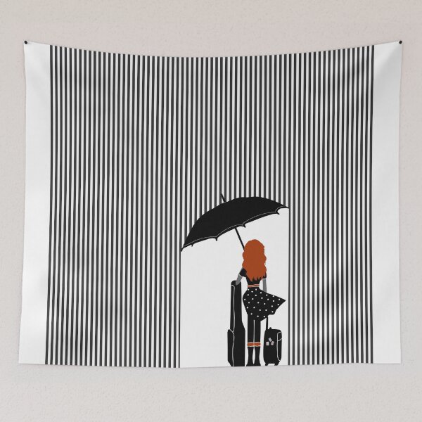 Item preview, Rock Girl Is Travelling In The Rain designed and sold by ByBudu.