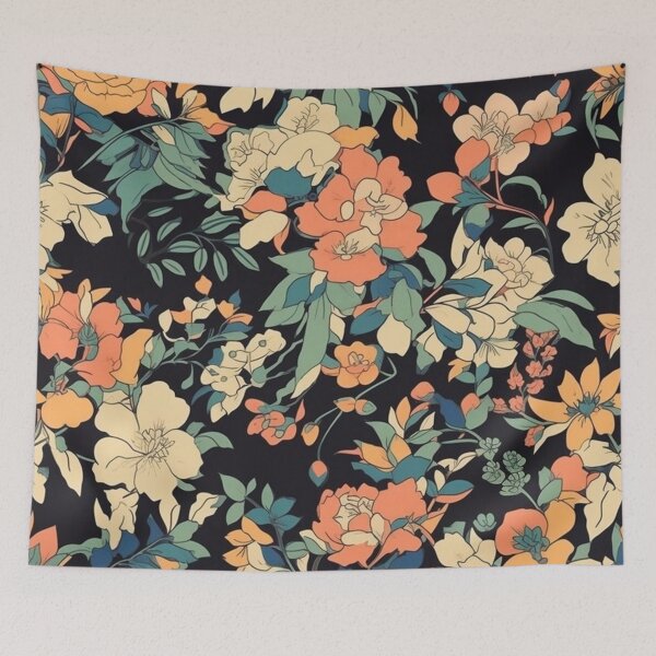 Item preview, Fluorescent Wildflowers Pattern designed and sold by GrinGalore.
